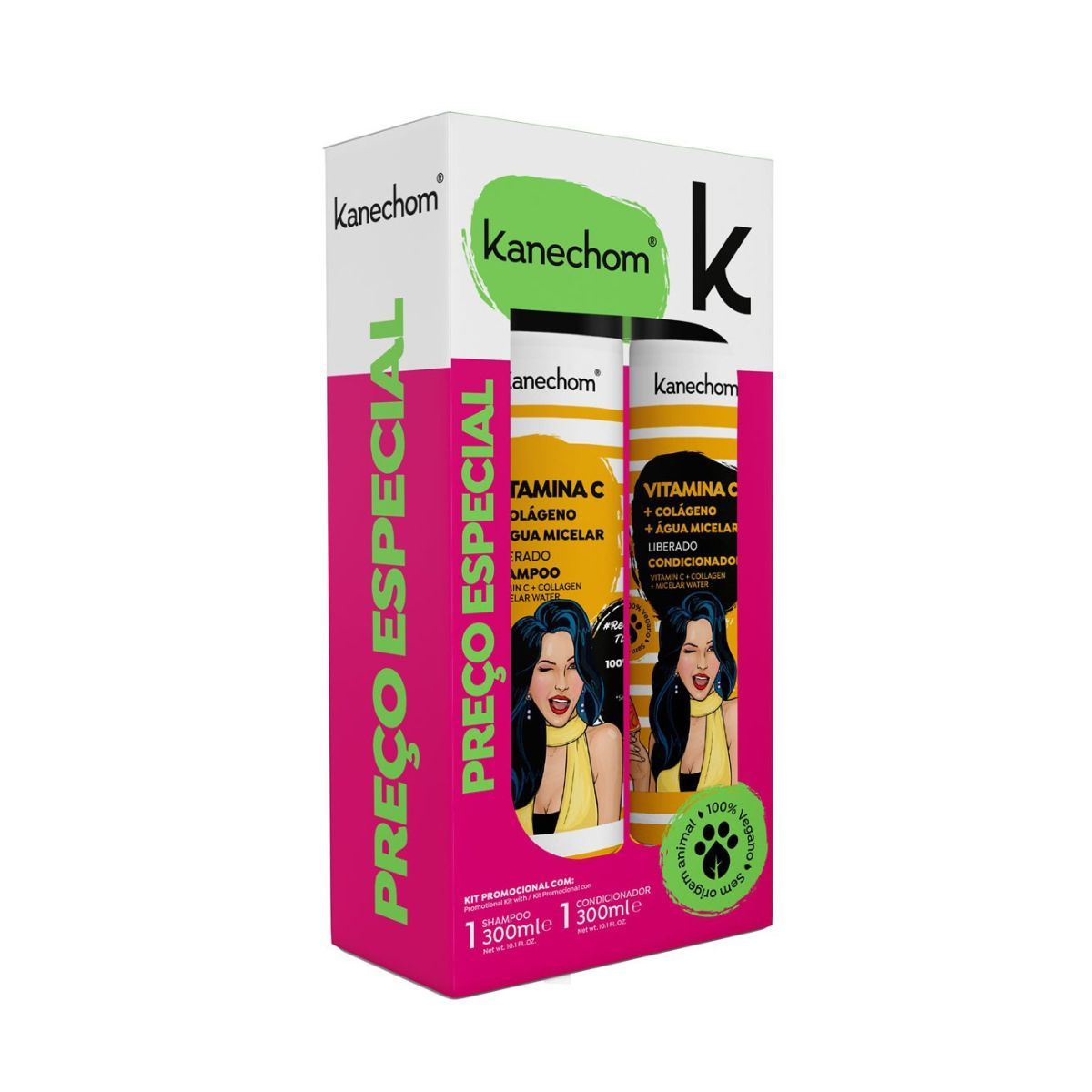 KANECHOM - Shampoo Acondicionador Vitamina C Kanechom 300ml Duo Pack