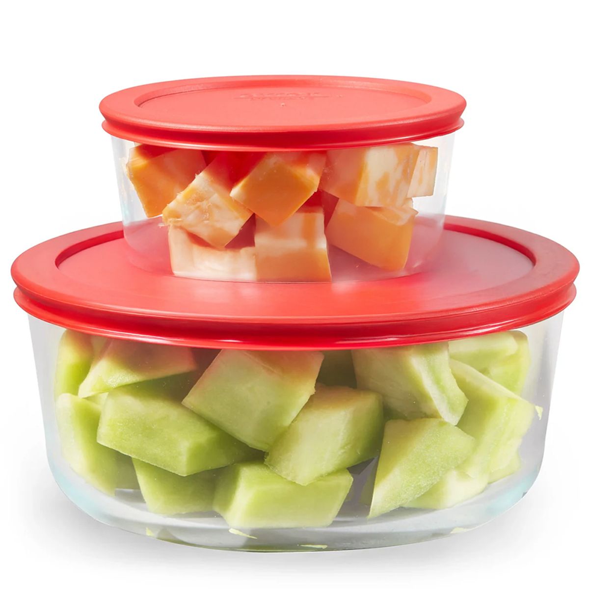 PYREX - Taper Pyrex Redondos 2pzas con Tapa de Plástico 470ml + 16 L