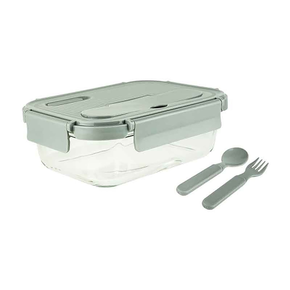 BASA - Taper con Cubiertos CrystalGlass Basa Rectangular 1 L Gris