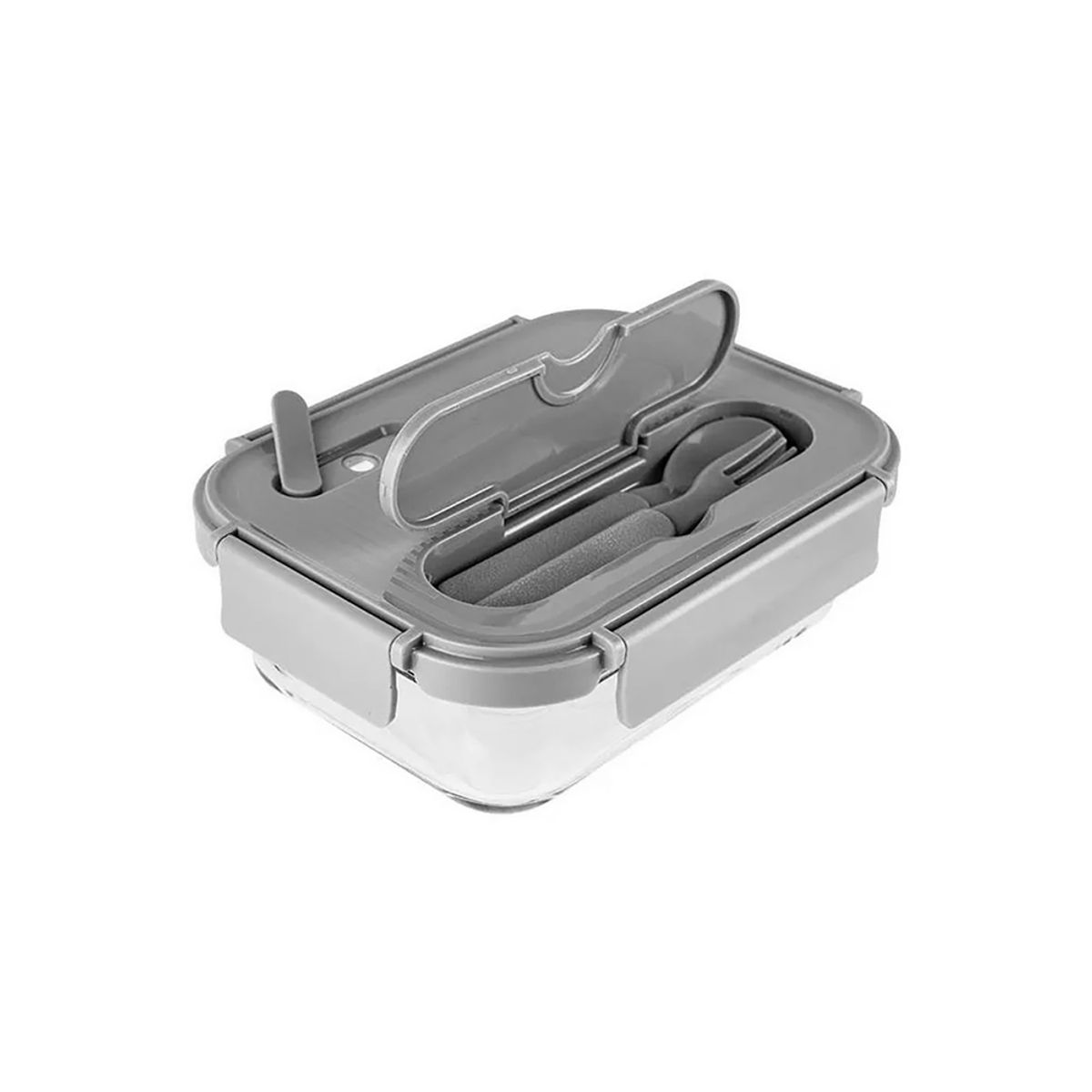 BASA - Taper con Cubiertos CrystalGlass Basa Rectangular 1 L Gris