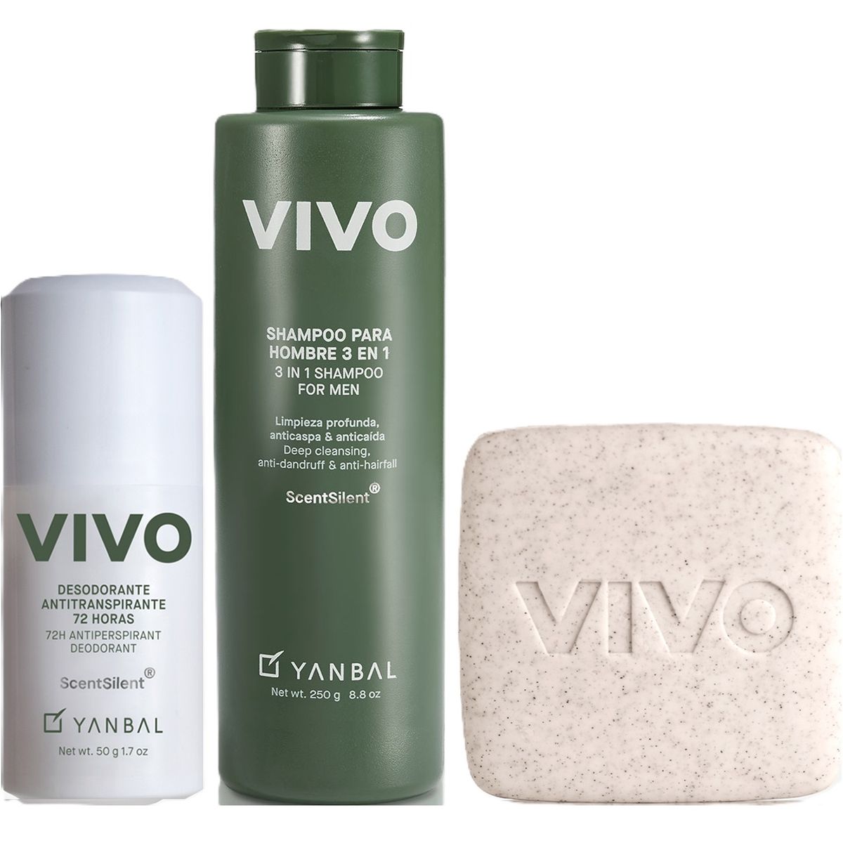 YANBAL - Set Vivo Shampoo + Jabón + desodorante de Yanbal