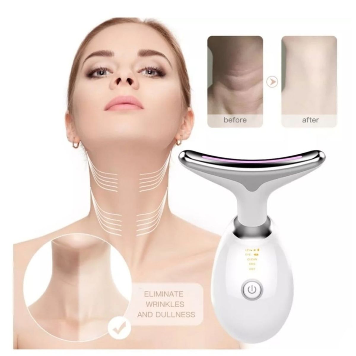 GENERICO - Masajeador RF Led Reductor de Arrugas y Papada