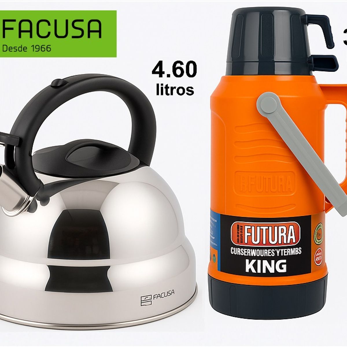 FACUSA - Combo GIGANTE  Tetera 4.60 litros FACUSA  + Termo 3.20 litros Futura