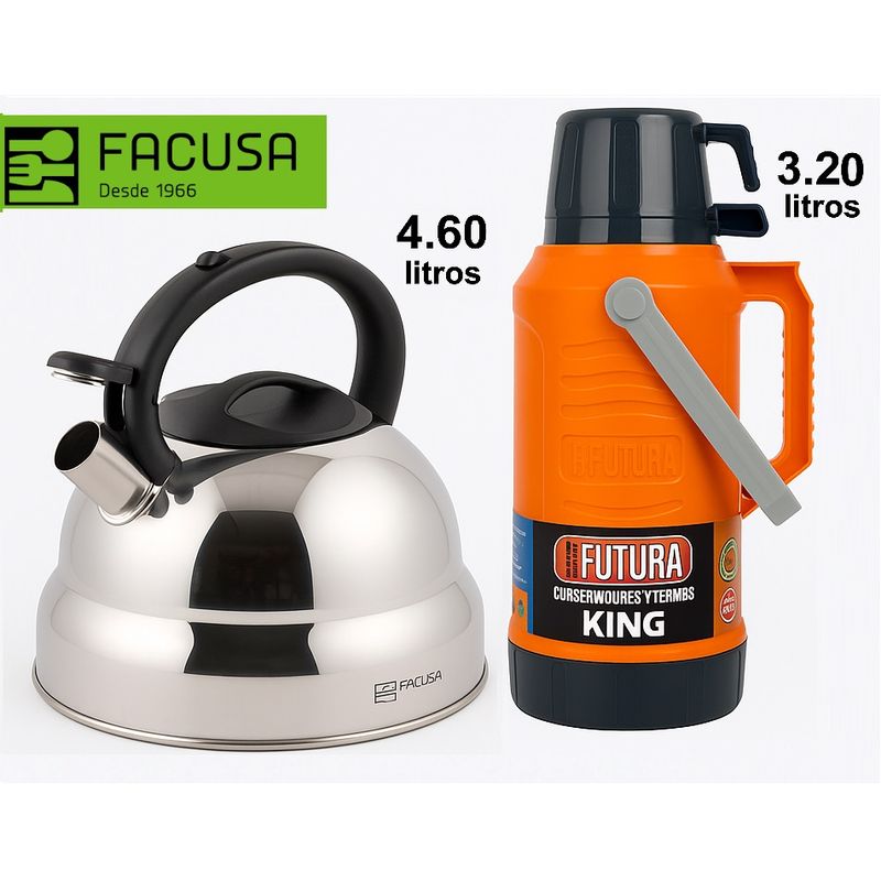 FACUSA - Combo GIGANTE  Tetera 4.60 litros FACUSA  + Termo 3.20 litros Futura