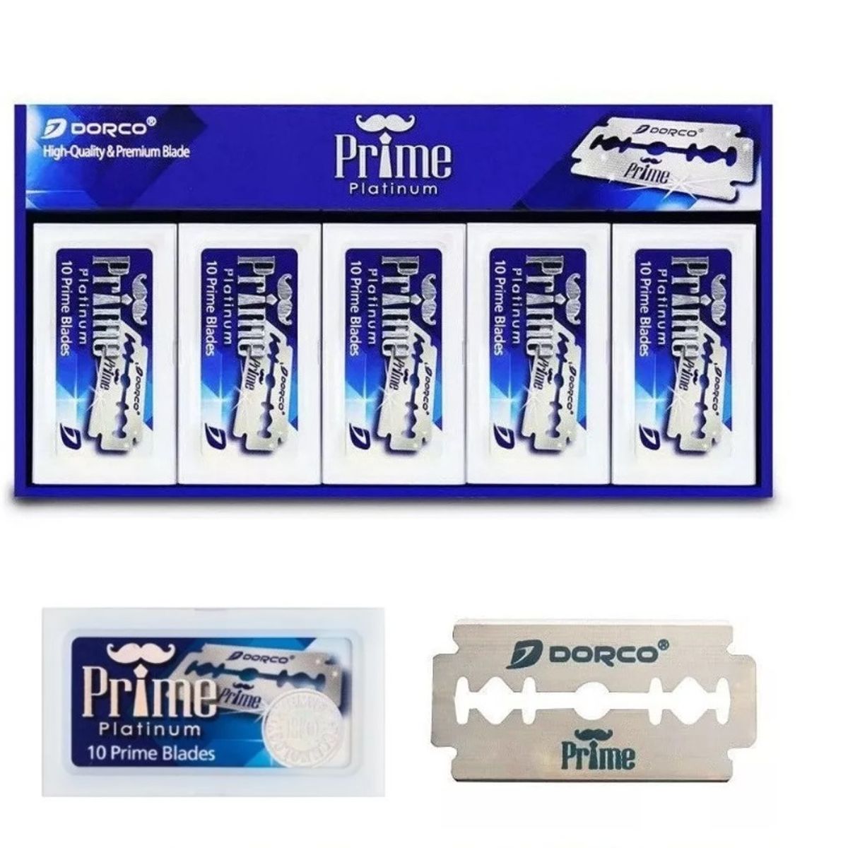 DORCO - Hojas De Afeitar de Doble Filo Dorco Prime 100 Cuchillas Original