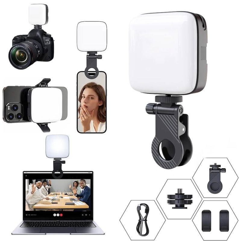 GENERICO - LUZ LED SELFIE CUADRADO PARA CELULAR MINI LUZ MULTIFUNCIONAL