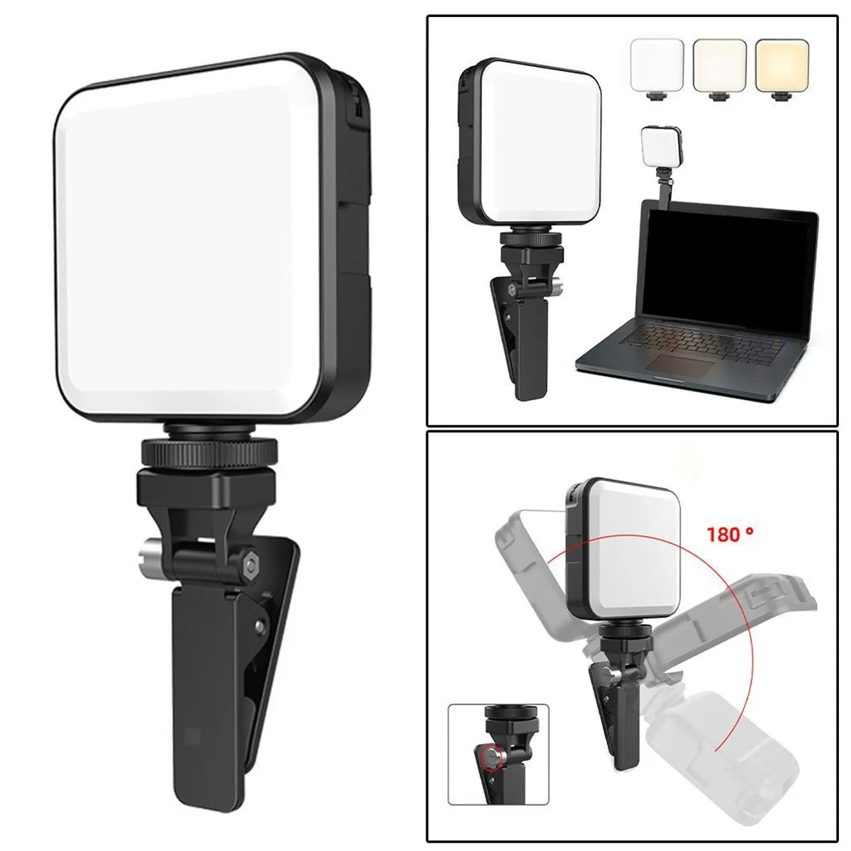 GENERICO - LUZ LED SELFIE CUADRADO PARA CELULAR MINI LUZ MULTIFUNCIONAL