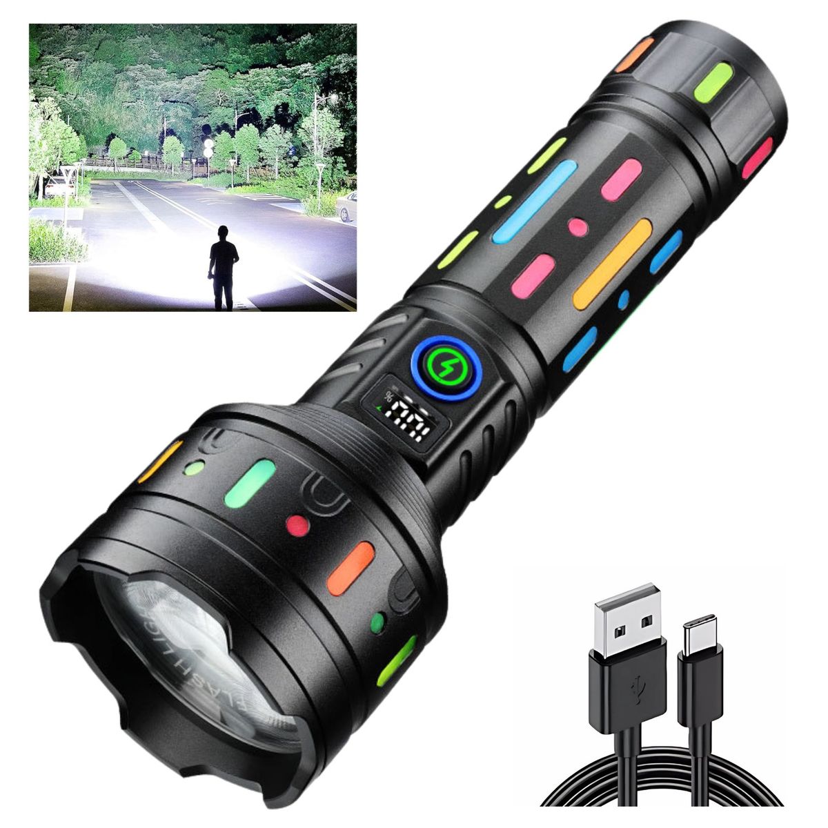 LIDIMI - Linterna Táctica Profesional 3000 Metros 10 Horas