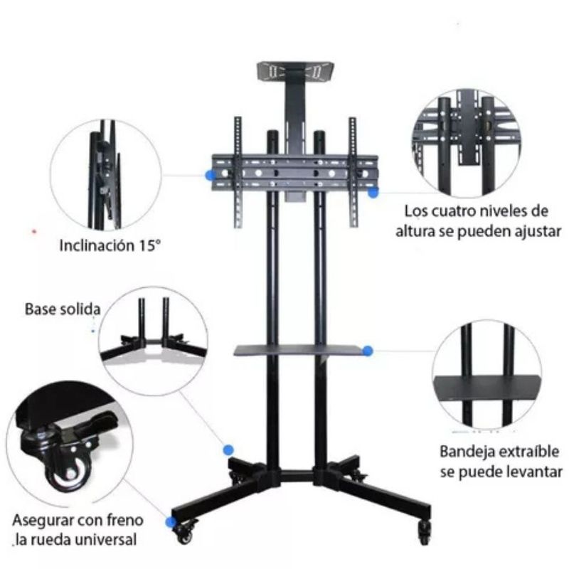 D' KAZA - Rack Soporte Pedestal Para Tv 32 - 75 Pulgadas