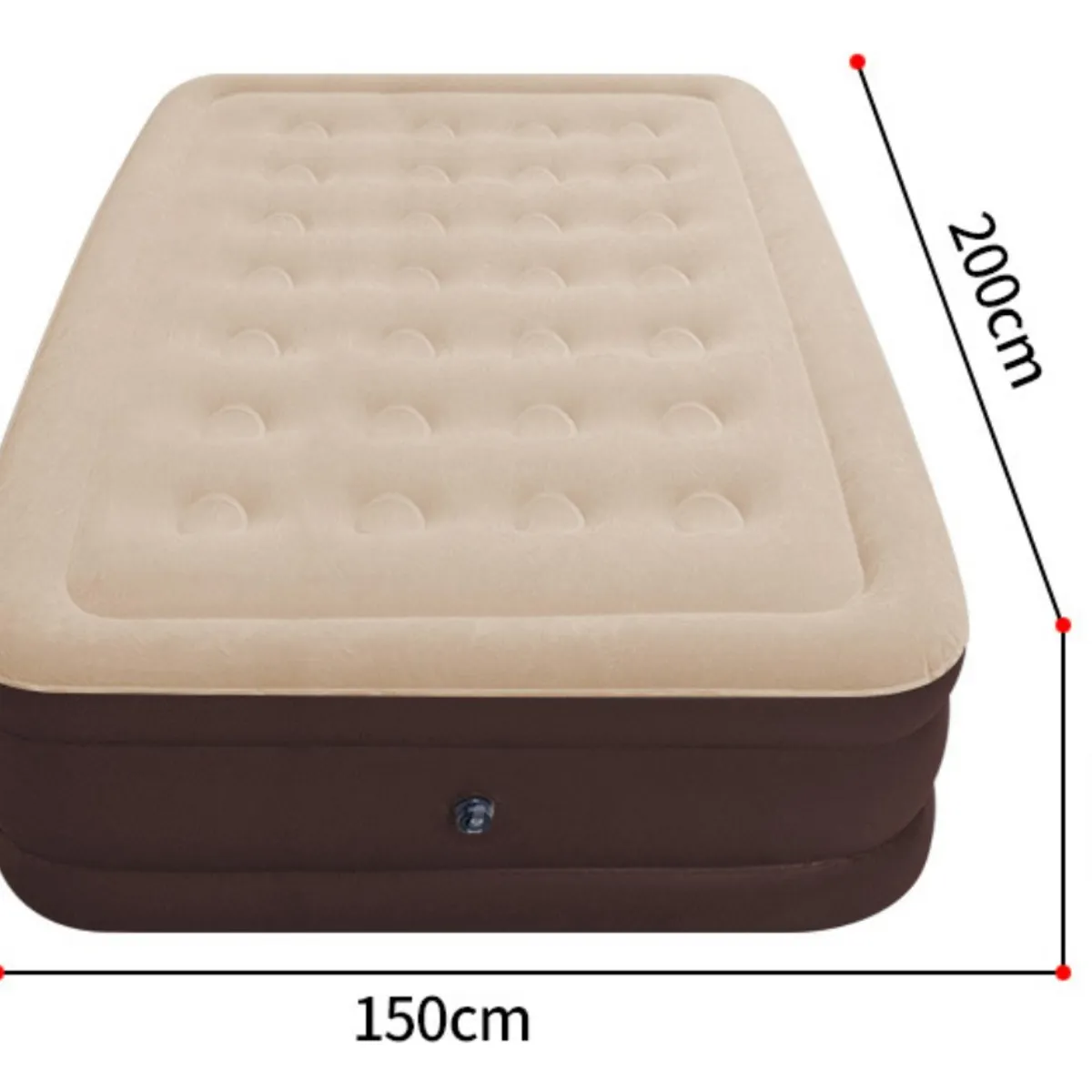 U BUY - Colchón Inflable Eléctrico Queen 2plazas Beige  200x150x43cm