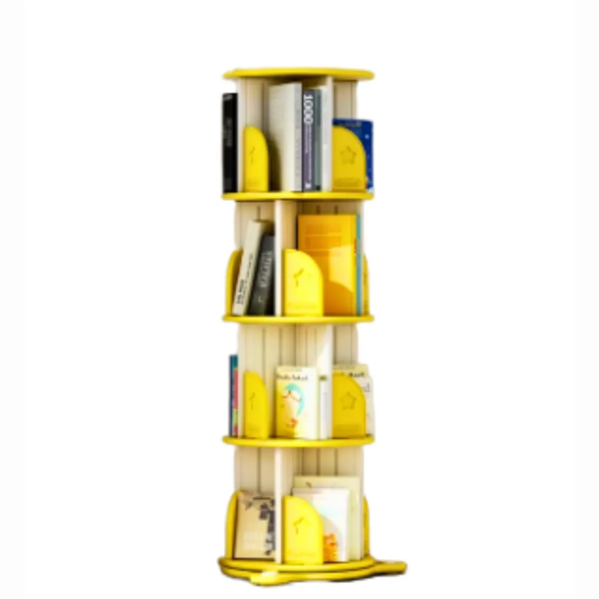 GENERICO - Estante de libros giratorio para niños amarillo