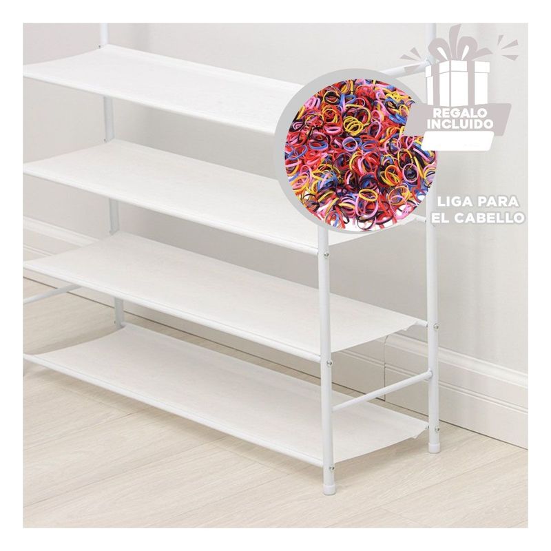 GENERICO - Pack4 Zapatera con Separadores en Blanco Y+Ligas de Regalo