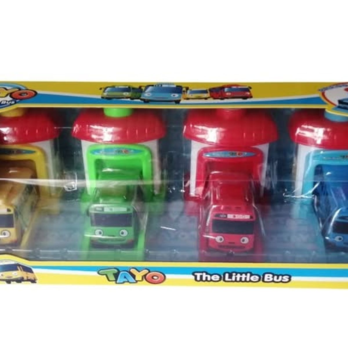 GENERICO - Tayo Pequeño Bus Con Lani Gani Rogi Set X 4 Carritos De 7cm