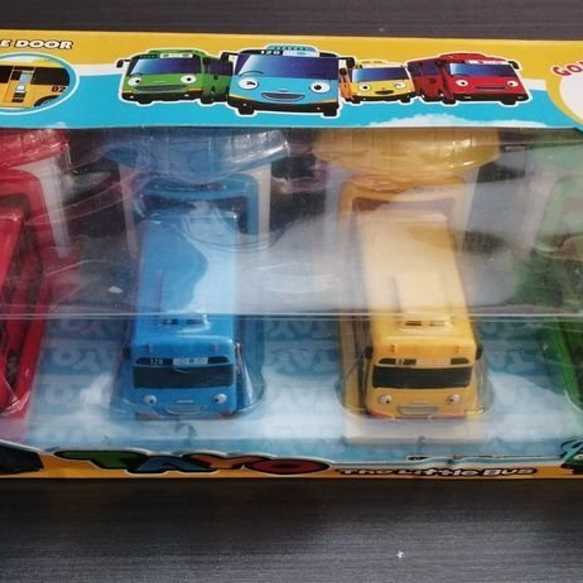 GENERICO - Tayo Pequeño Bus Con Lani Gani Rogi Set X 4 Carritos De 9 cm