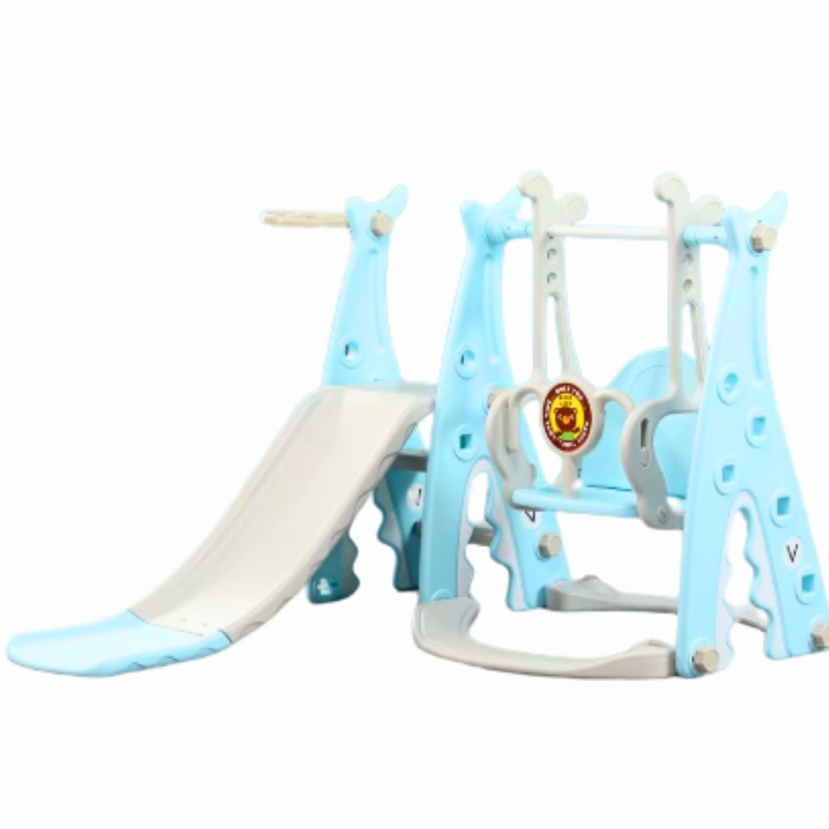 GENERICO - Juego 3 en 1 tobogán basketball y columpio para bebes azul