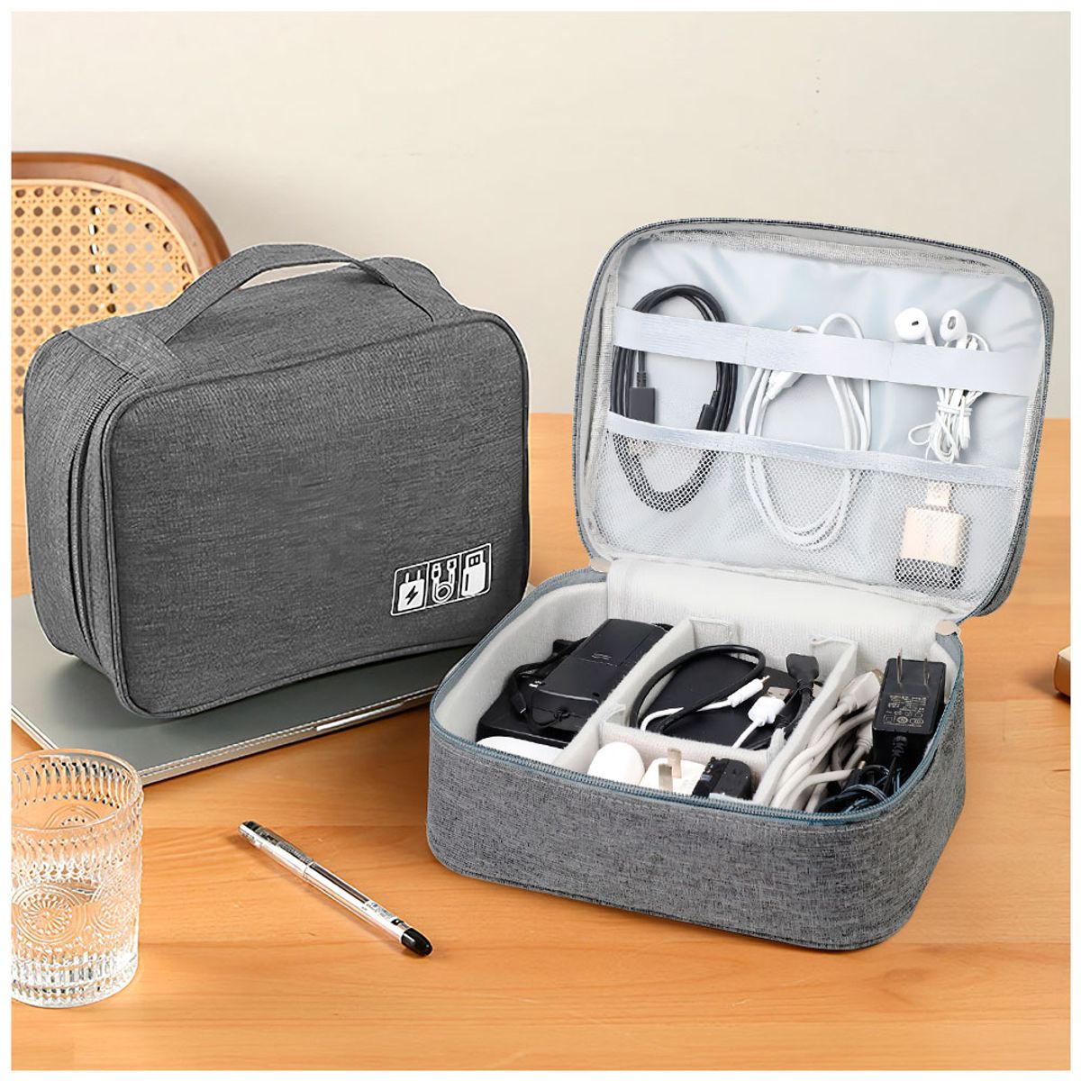 KELLER - Neceser Organizador de Cables Y Accesorios Portátil PL BW1