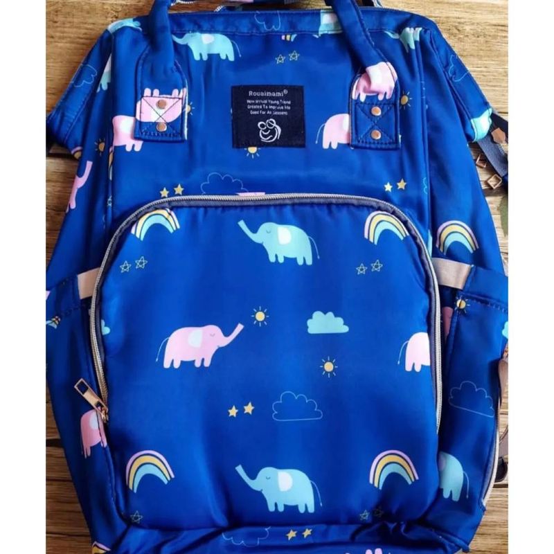 GENERICO - MOCHILA PAÑALERA CONVERTIBLE 3 EN 1 - AZUL ELEFNTE