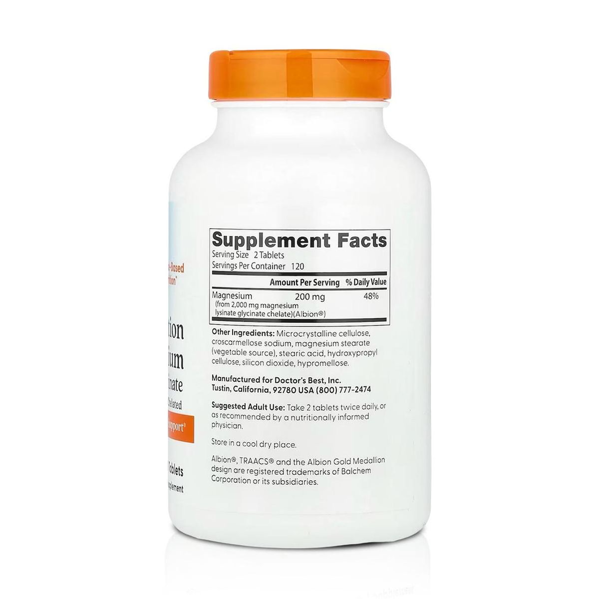 GENERICO - Bisglicinato de Magnesio 200mg (240 Tabletas) – Doctor’s Best