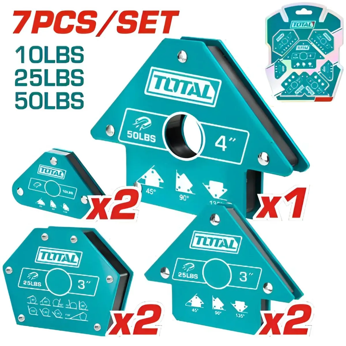TOTAL TOOLS - Set Soportes Magnéticos Para Soldar 7 Piezas - TAMWH7006