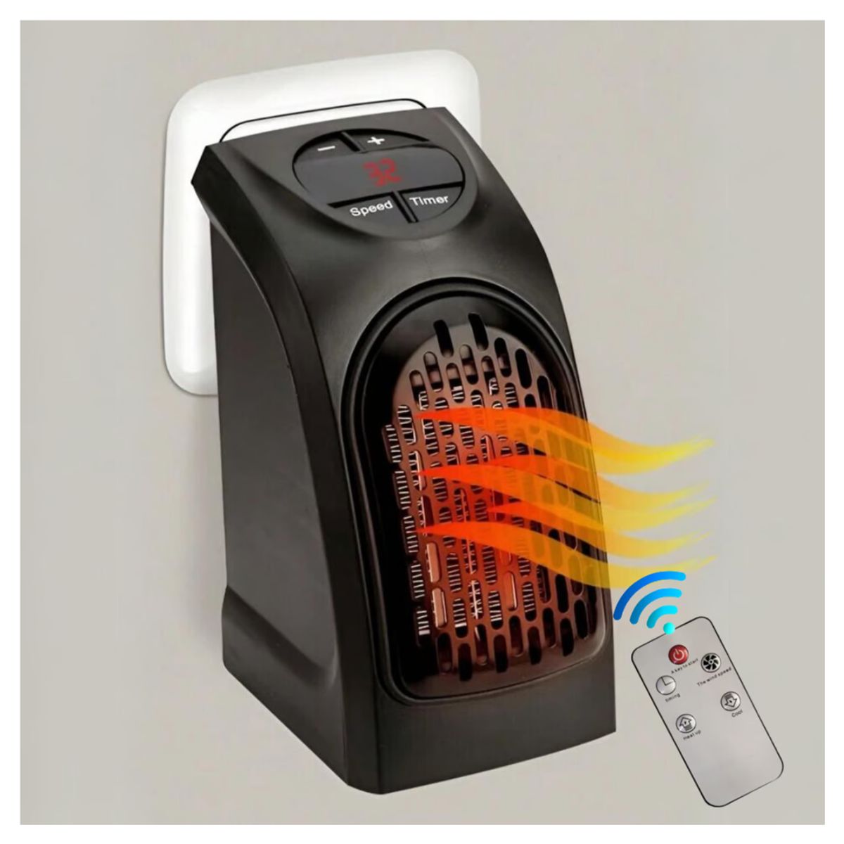 SEISA - Estufa Calentador Calefactor Eléctrico portátil 400W + Control Remoto