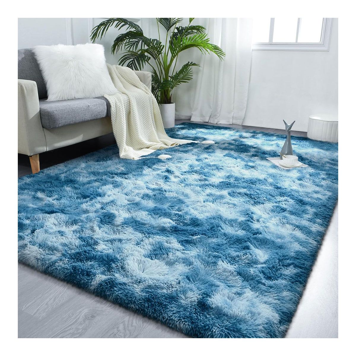 GRETAIL - Alfombra De Felpa Piso Decorativo 150cm x 80cm Turquesa