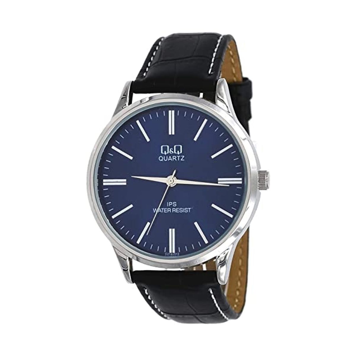 Q&Q - Reloj Q&Q Para Hombre Resistente Al Agua 3BAR Negro fondo azul