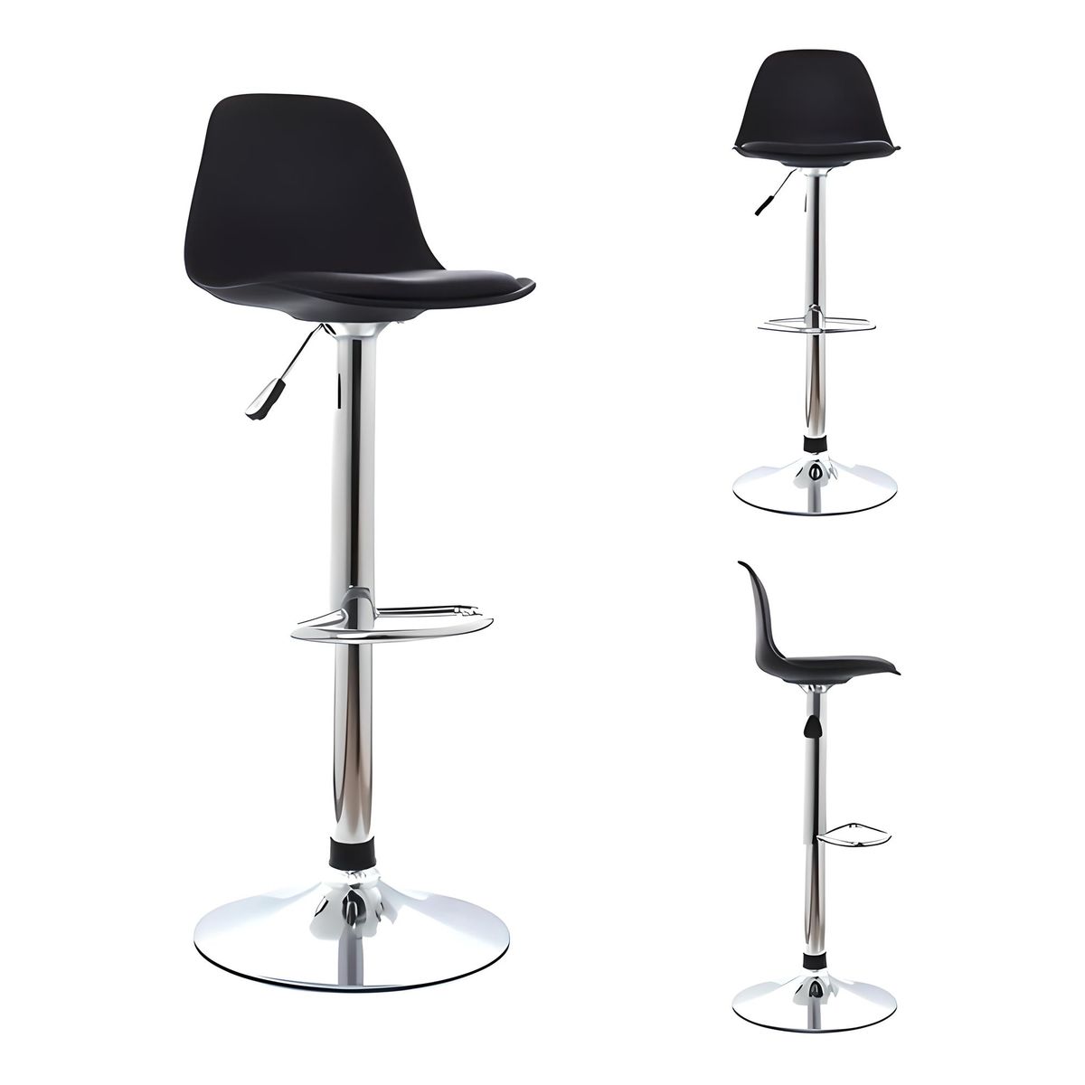 GENERICO - SET X2 BANCO SILLA BAR LEANEX NEGRO