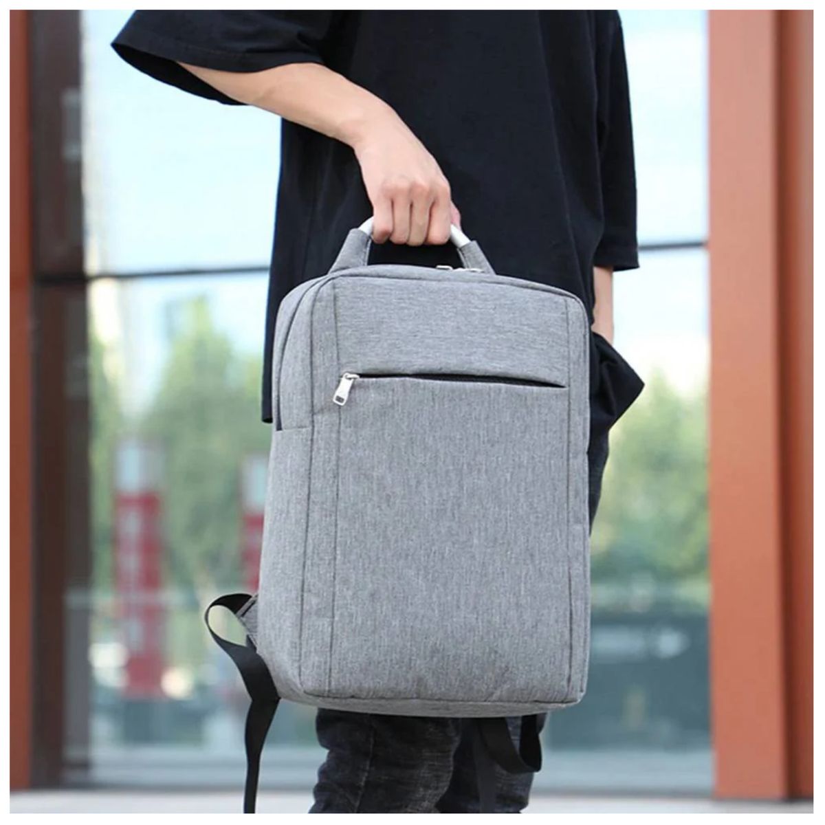 NEO DIGITAL - Mochila Impermeable portalaptop USB BP20 Gris