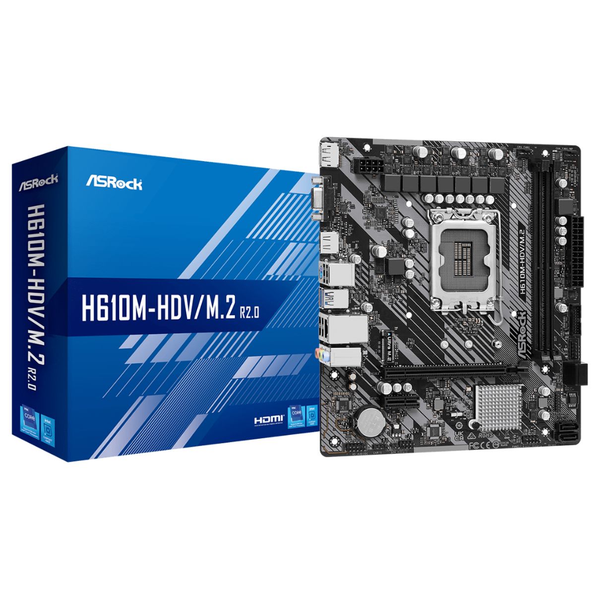 ASROCK - Motherboard ASROCKH610M-HDV M2 R20 Intel H610 LGA1700 mATX