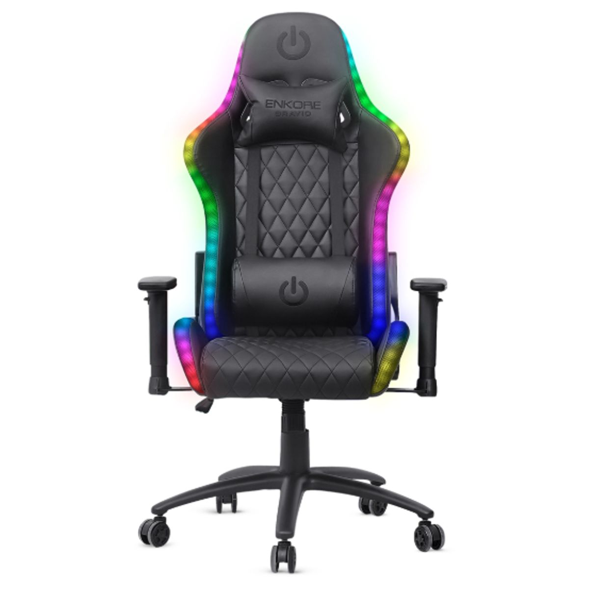 ENKORE - Silla Ergonomica Gamer 2D BRAVIO ENC GC1002+RGB Negro ENKORE