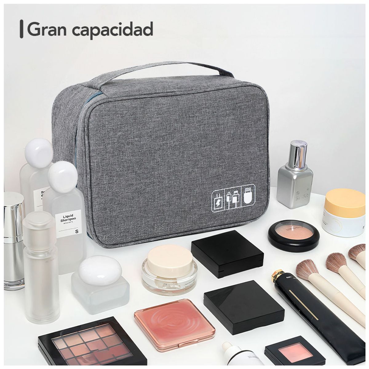 KELLER - Neceser de Maquillaje Cosméticos Portátil Plomo BW1