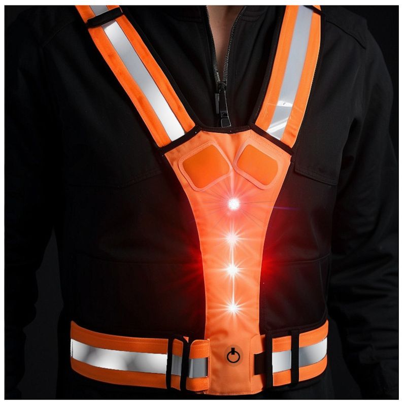 GENERICO - Chaleco Reflectivo Luces Led Seguridad Ciclista Moto+Bateria