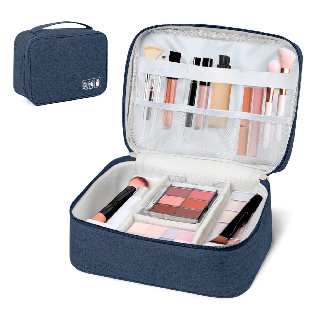 KELLER - Neceser de Maquillaje Cosméticos Portátil Azul BW1