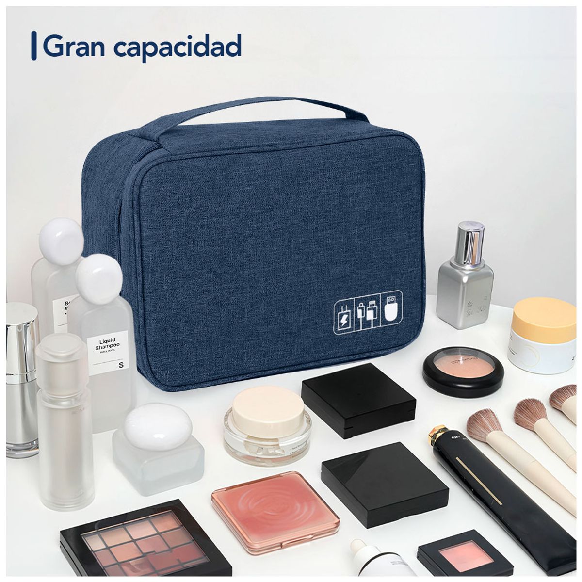 KELLER - Neceser de Maquillaje Cosméticos Portátil Azul BW1