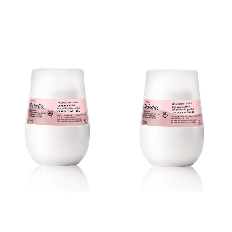 NATURA - Pack x2 Desodorantes roll-on cereza y avellana 70 ml