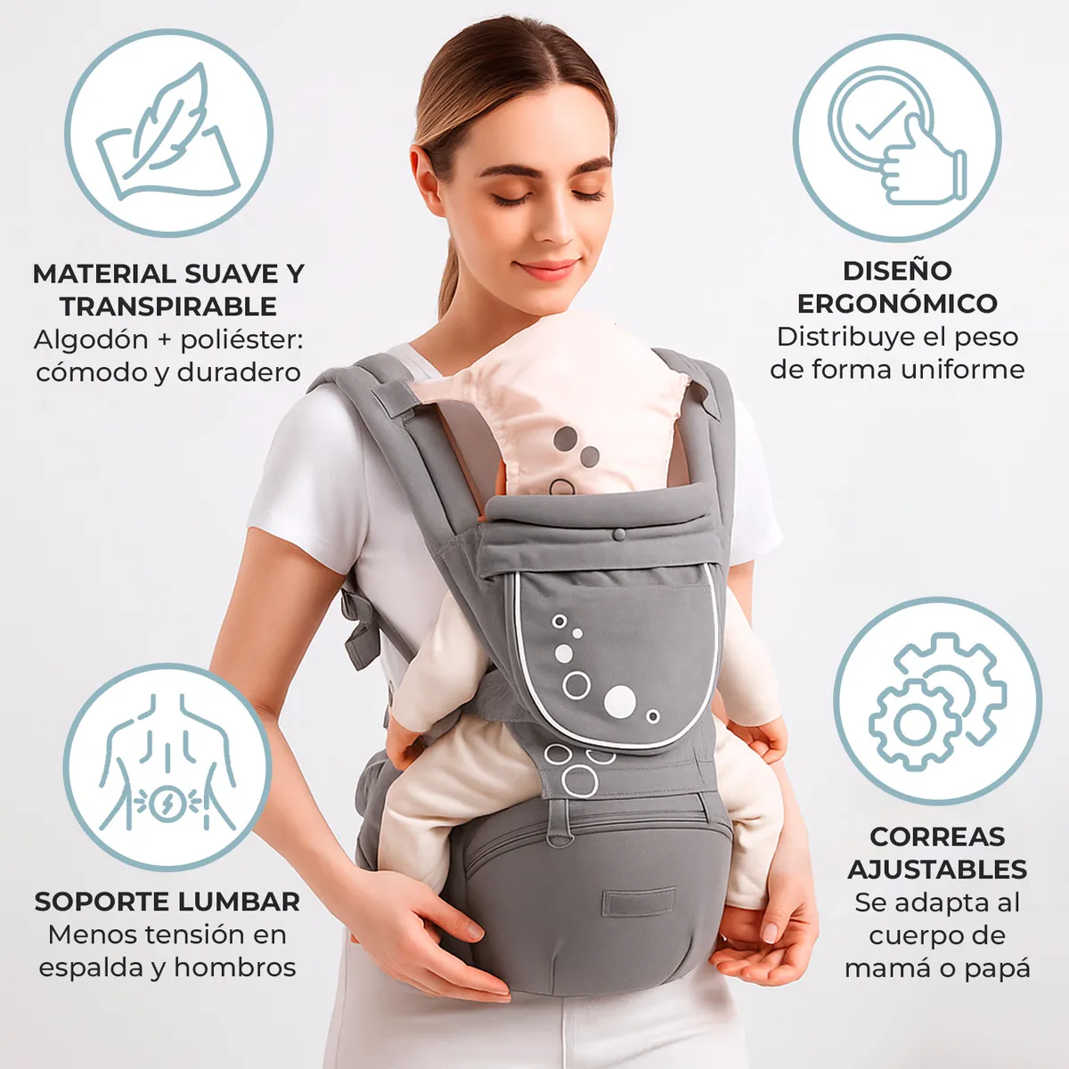 BABYPAL - Canguro para Bebe Transpirable Multifuncional