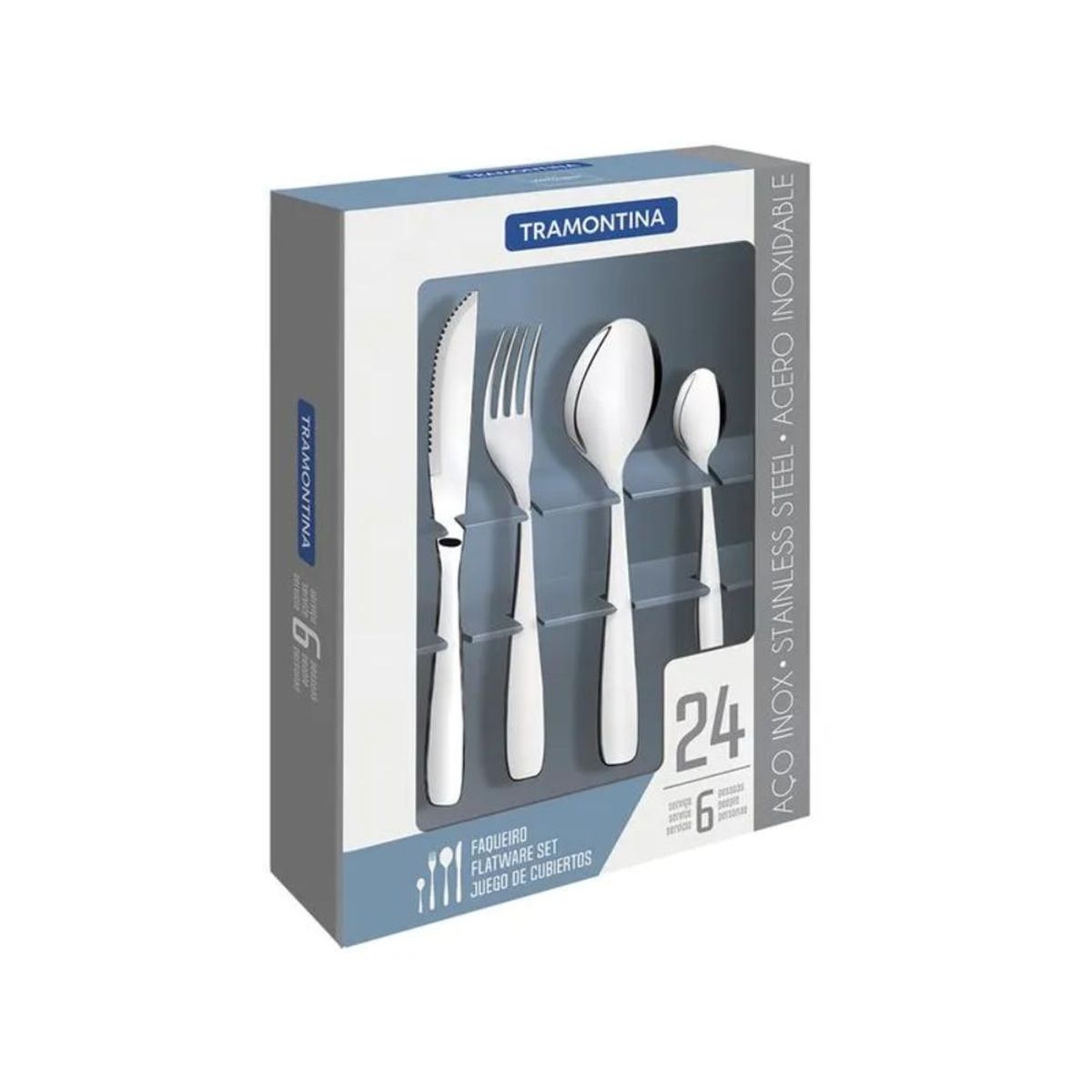 TRAMONTINA - Juego de cubiertos de 24 piezas Tramontina 66960/004