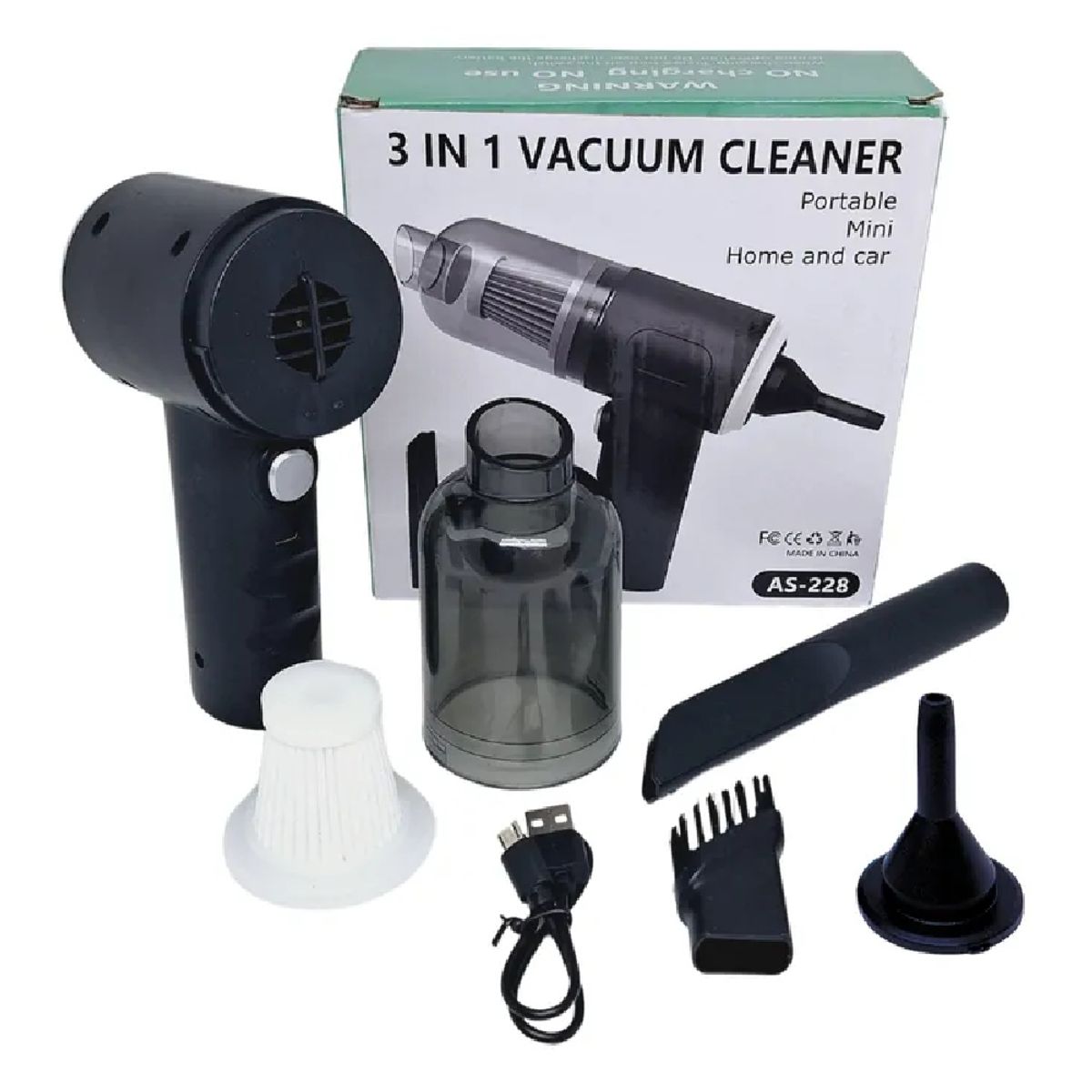 GENERICO - Aspiradora Inalámbrica Recargable 3 en 1 para Auto y Hogar - 123083214