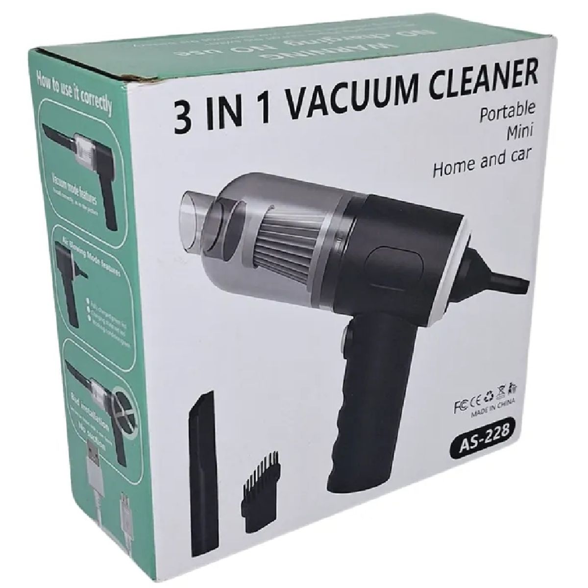 GENERICO - Aspiradora Inalámbrica Recargable 3 en 1 para Auto y Hogar - 123083214