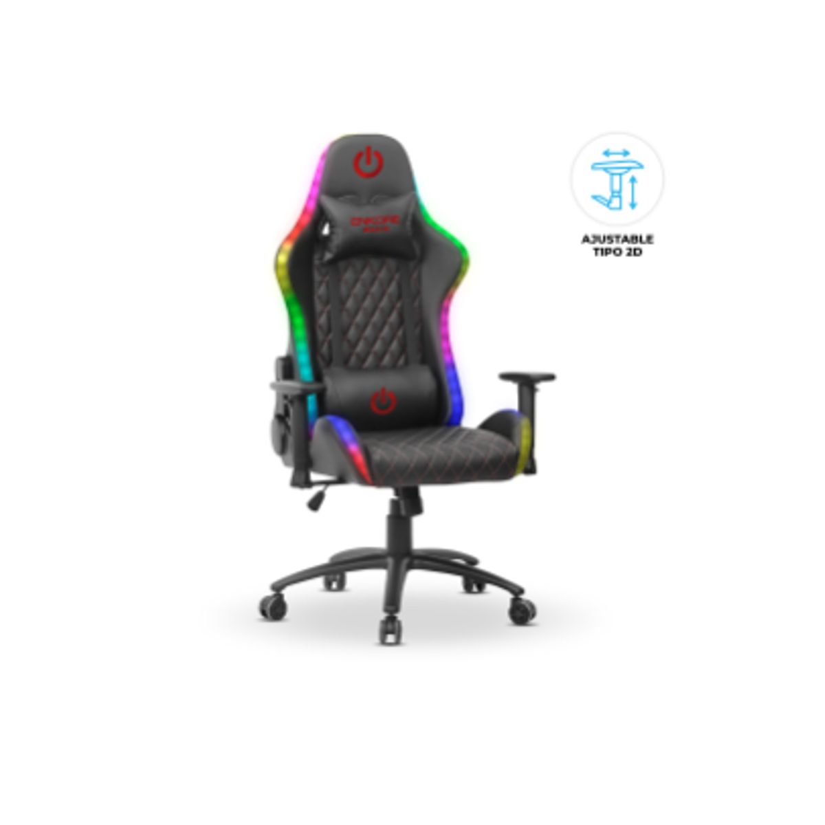 ENKORE - Silla Ergonomica Gamer 2D BRAIN RGB ENC GC1003+ Rojo ENKORE