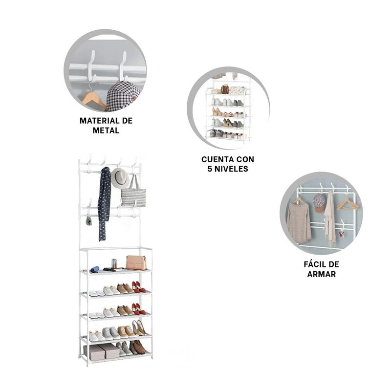 GENERICO - Pack4 Estante de Calzado en Tono Blanco Y+Papel de Regalo