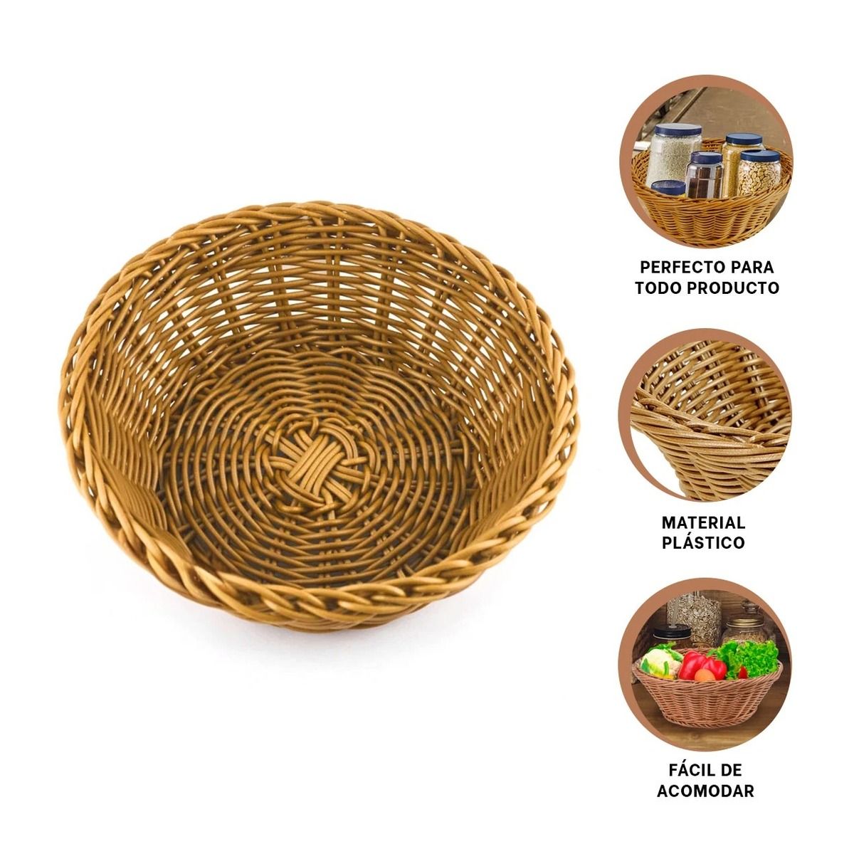 GENERICO - Cesta Circular y Moderna para Visitas Tejido 27x9cm