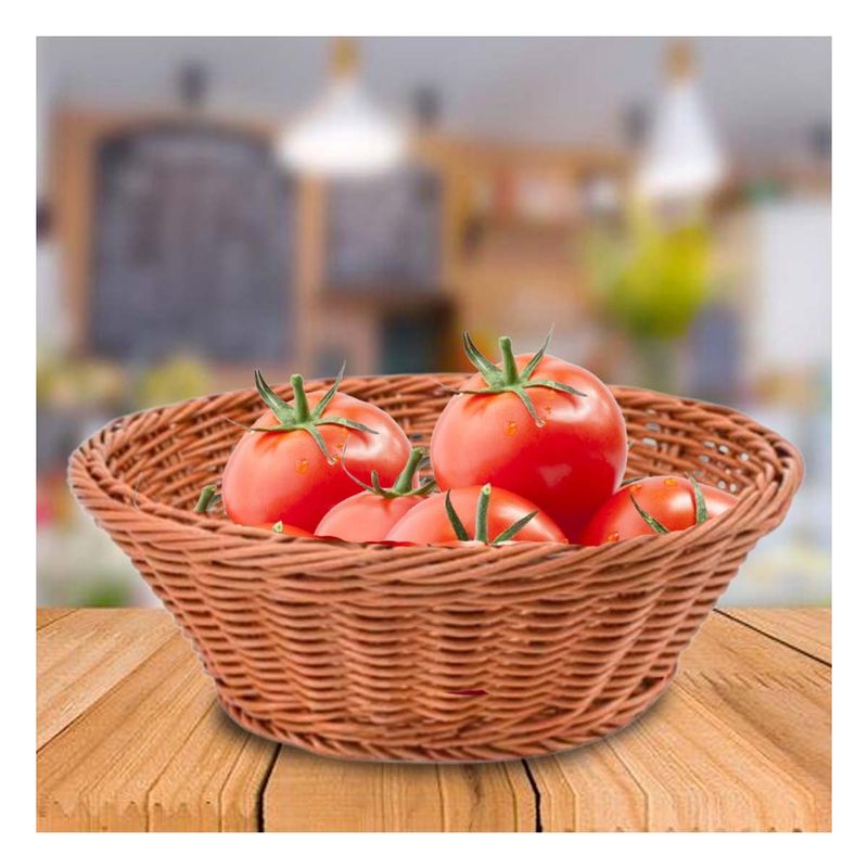 GENERICO - Pack9 Cesta Redonda para Reuniones Alimentos 27x9cm