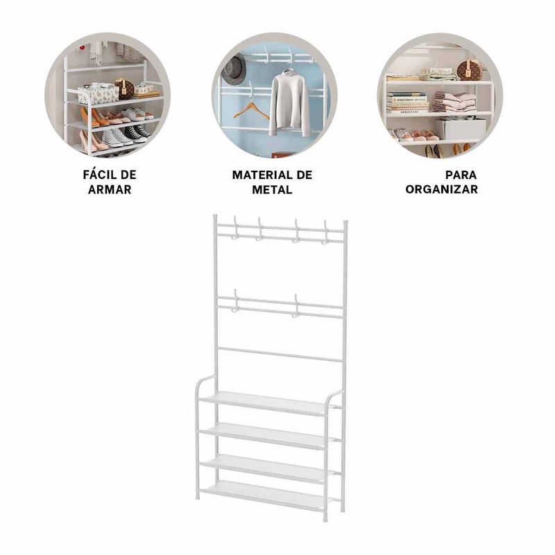 RYBIU IMPORT - Pack2 Zapatera con Separadores 4 N Blanco Y+Regalo Stickers