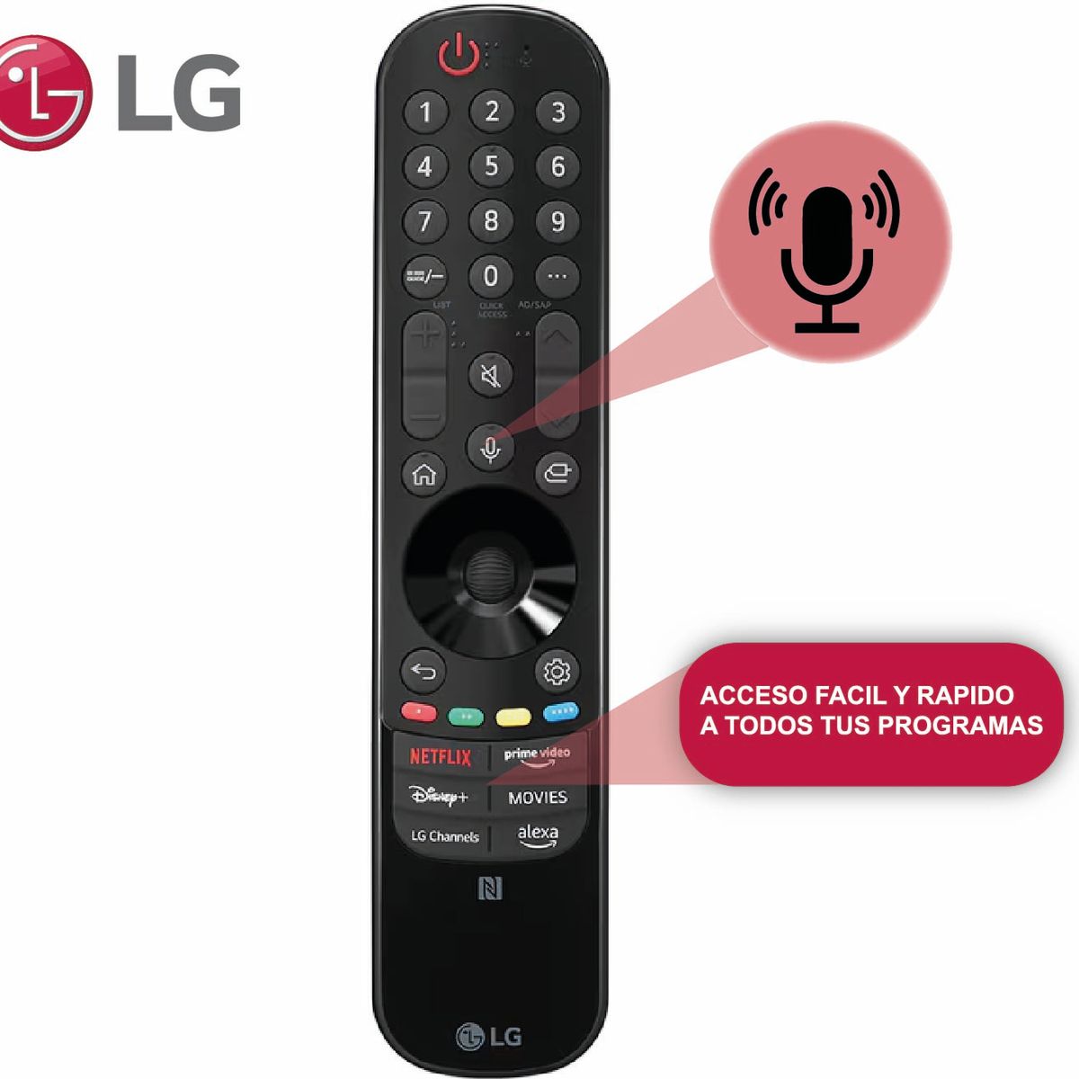 LG - Control Magic LG MR24GN Con Botón Alexa Y LG Channels Modelo 2024