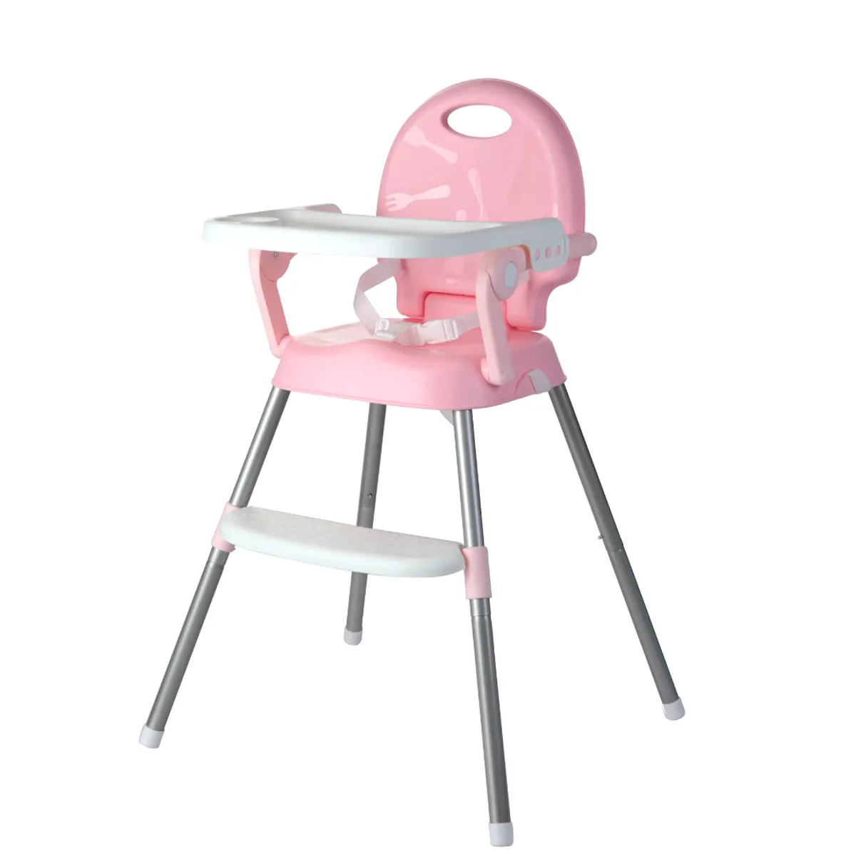 GENERICO - Silla de comer 3 en 1 rosa plegable