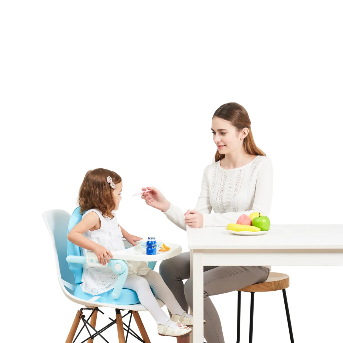 GENERICO - Silla de comer 3 en 1 rosa plegable