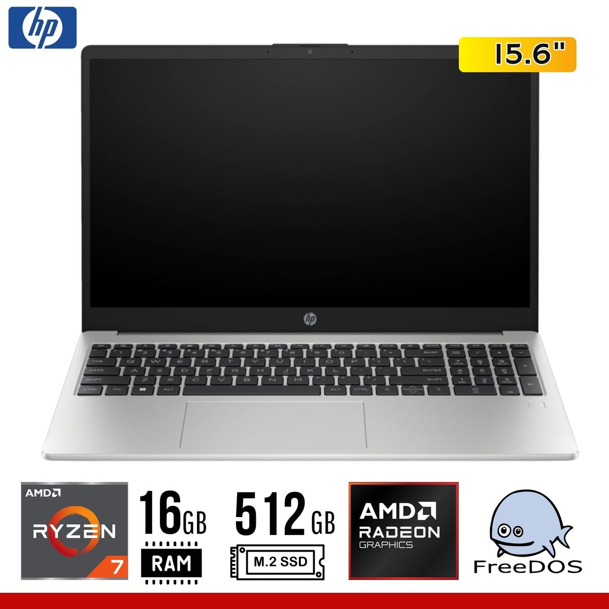 HP - LAPTOP HP 255 G10 15,6" FHD RYZEN7-7730U 16GB SSD512GB FREEDOS