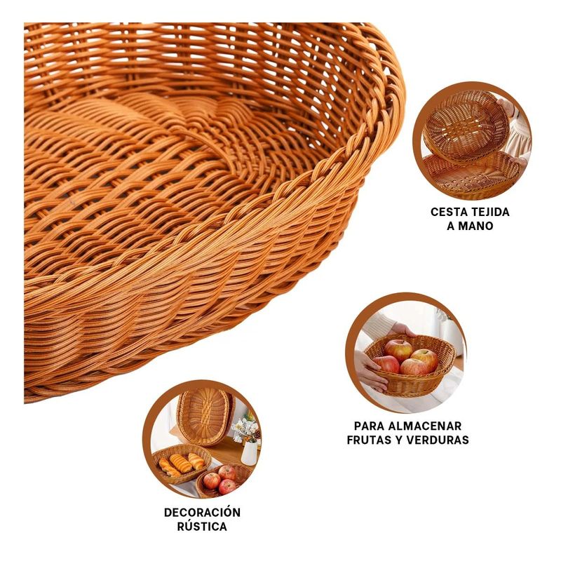GENERICO - Pack2 Cesta Ovalada Multifuncional de Casa 30x20x7cm