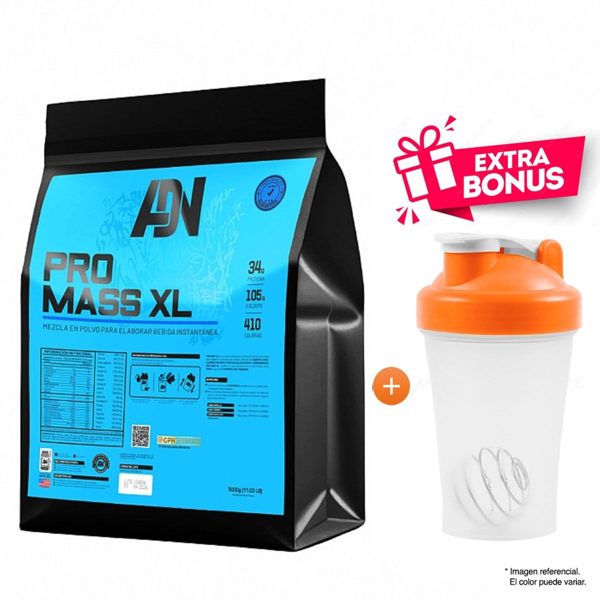 ADN - Proteína Adn Pro Mass XL 5kg Chocolate Shaker